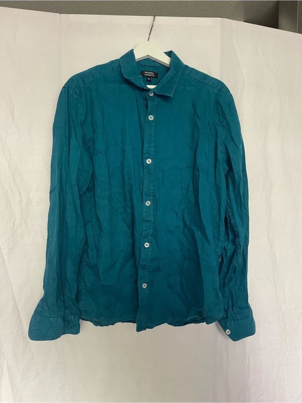 GALERIES LAFAYETTE 100% Linen Button-Down Shirt Men's Size XL Vacation Classic